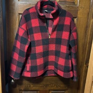 Old Navy Red and Black Checkered Kids Jacket